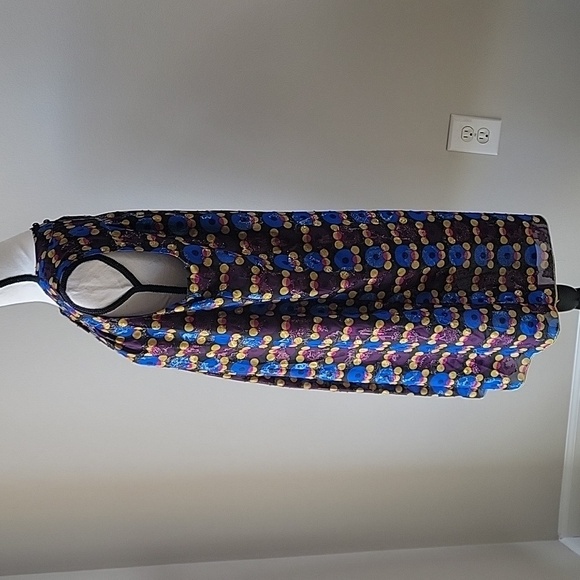 Anna Sui 20th Anniversery Collection Multicolor Sleeveless Mini Dress Sz XL - Picture 5 of 11